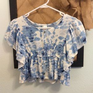 Blue & White tie die dress top